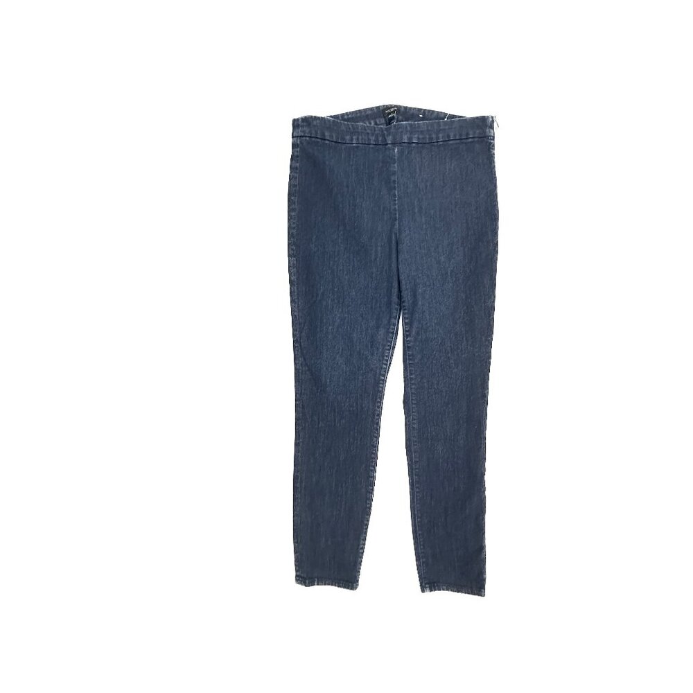 Ann Taylor Jeans Women 12 Blue Dark Wash Side Zip Skinny Denim